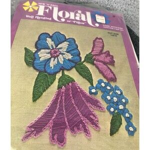 Vintage Sew 'N' Tell Basic Stitch Floral Embroidery Kit Craft Sewing Beginner